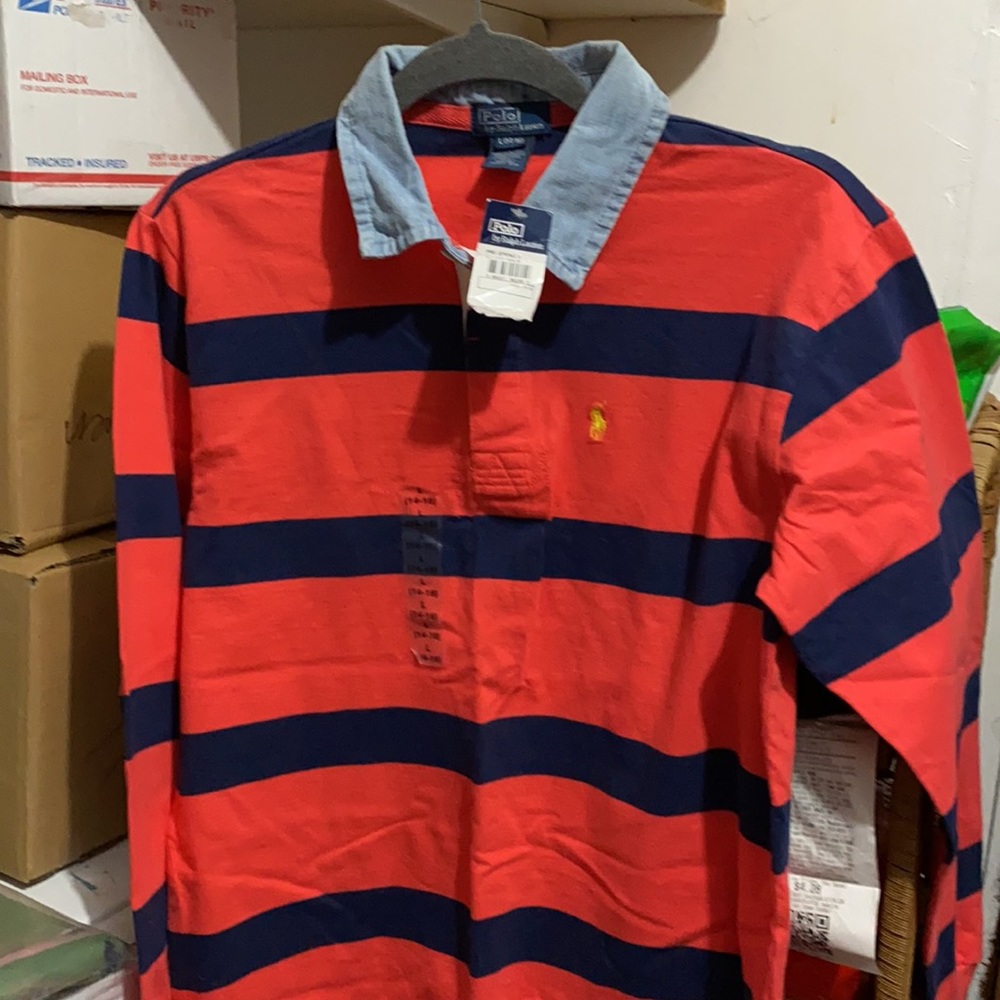 Long sleeve w/tag collared shirt
